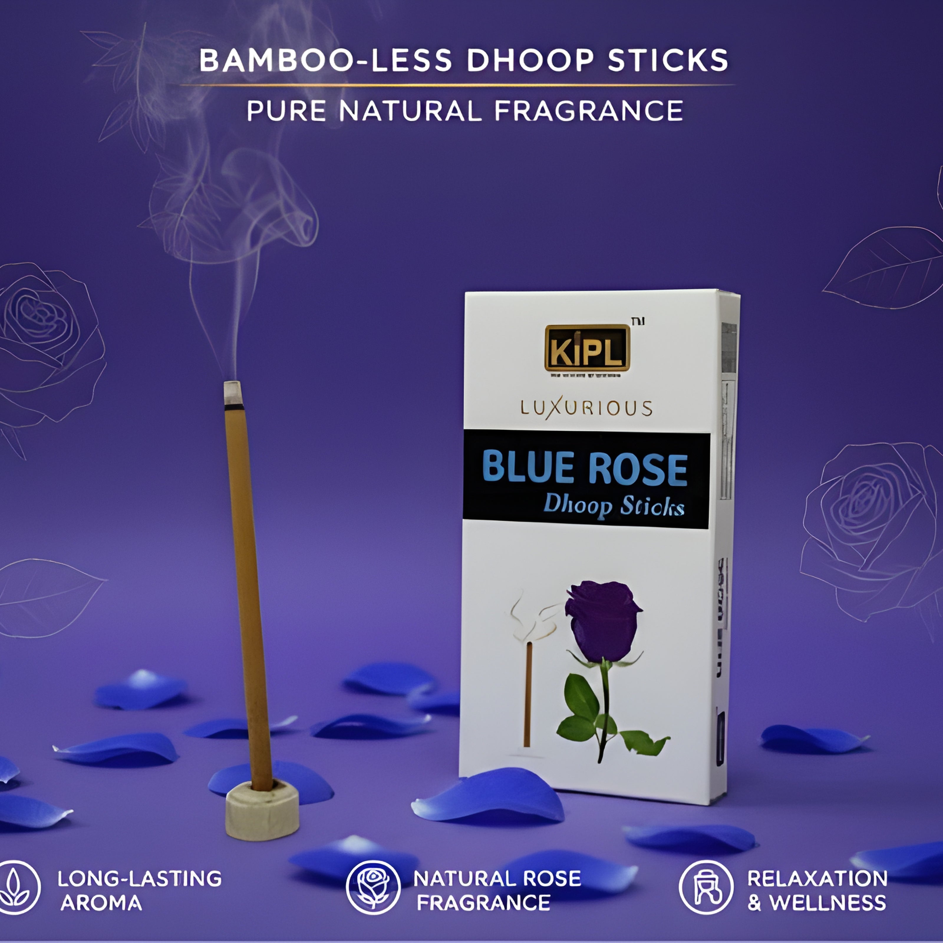 Blue Rose Dhoop Sticks - Premium Floral Incense (10 Sticks)