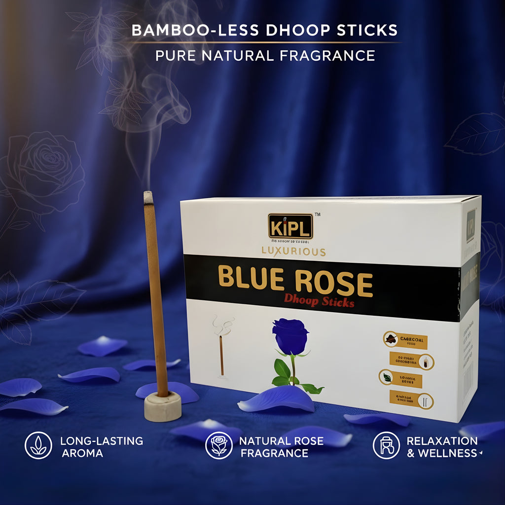 Blue Rose Dhoop Sticks - Premium Fragrance (Pack of 12)