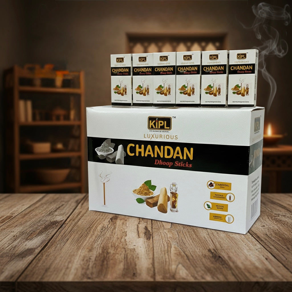 Pure Chandan Dhoop Sticks - Premium Sandalwood (Pack of 12)