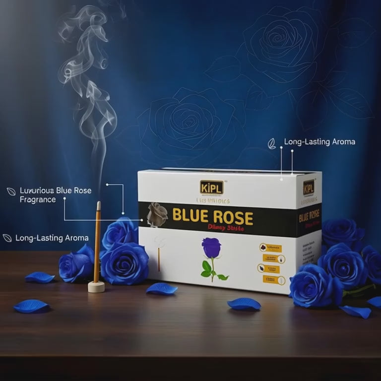 Blue Rose Dhoop Sticks - Premium Fragrance (Pack of 12)