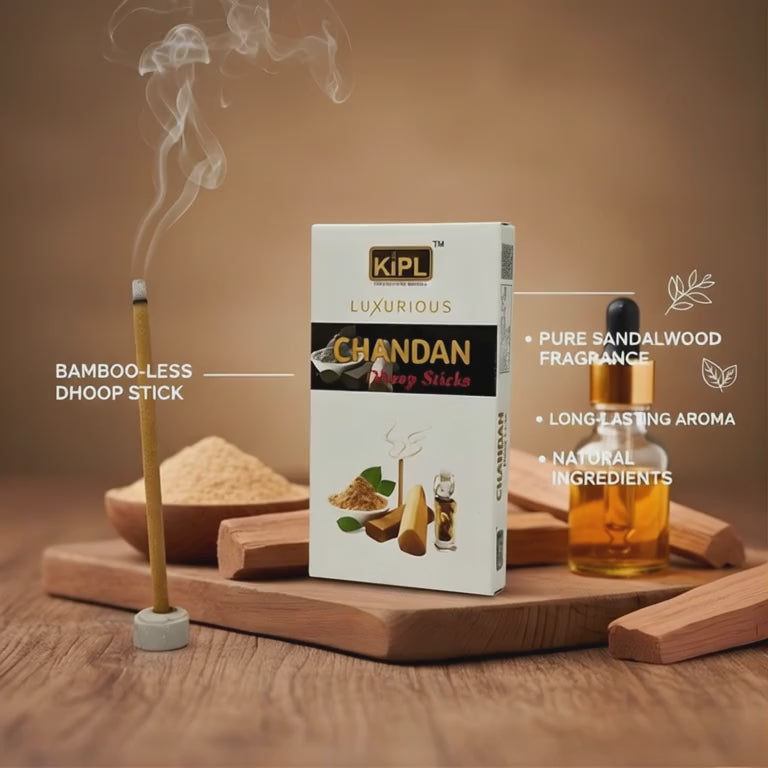 Chandan Dhoop Sticks - Premium Sandalwood (10 Stick Pack)